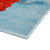 Rottweiler Hund Weihnachtswagen Schnee Schneidebrett (Ecke)