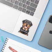 Rottweiler Hunde Breed Cutout Stickers Aufkleber (Laptop mit iPhone)