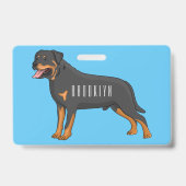 Rottweiler Hunde Cartoon Illustration Ausweis (Rückseite)