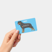 Rottweiler Hunde Cartoon Illustration Ausweis (Handheld)