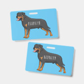 Rottweiler Hunde Cartoon Illustration Ausweis (Vorder- & Rückseite)