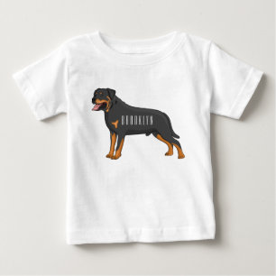 Rottweiler Hunde Cartoon Illustration Baby T-shirt