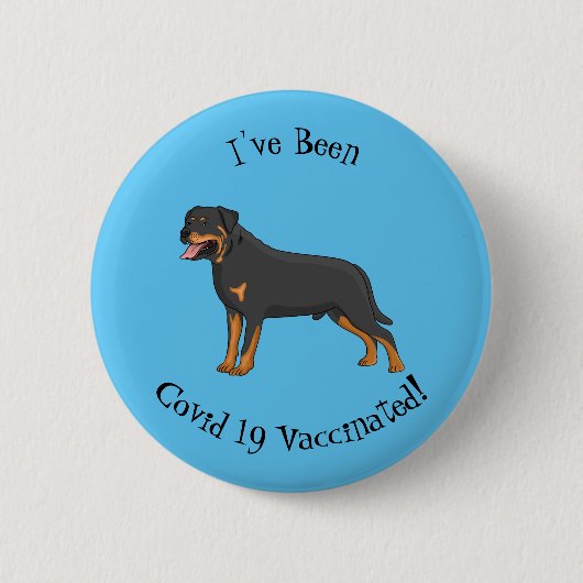 Rottweiler Hunde Cartoon Illustration Button (Vorderseite)