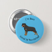 Rottweiler Hunde Cartoon Illustration Button (Vorne & Hinten)