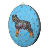 Rottweiler Hunde Cartoon Illustration Dartscheibe (Vorderseite rechts)