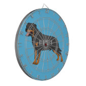 Rottweiler Hunde Cartoon Illustration Dartscheibe (Vorderseite Links)