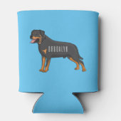 Rottweiler Hunde Cartoon Illustration Dosenkühler (Rückseite)