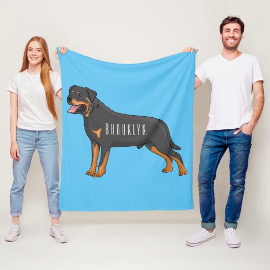 Rottweiler Hunde Cartoon Illustration Fleecedecke (Beispiel)