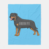 Rottweiler Hunde Cartoon Illustration Fleecedecke (Vorderseite)