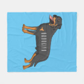 Rottweiler Hunde Cartoon Illustration Fleecedecke (Vorderseite (Horizontal))