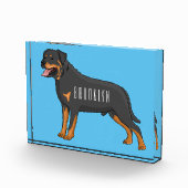 Rottweiler Hunde Cartoon Illustration Fotoblock (Rechts)