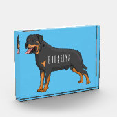 Rottweiler Hunde Cartoon Illustration Fotoblock (Links)