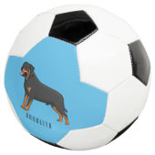 Rottweiler Hunde Cartoon Illustration Fußball (Dreiviertel)