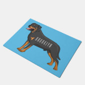 Rottweiler Hunde Cartoon Illustration Fußmatte (Schrägansicht)