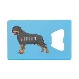 Rottweiler Hunde Cartoon Illustration Geldbeutel Flaschenöffner