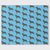 Rottweiler Hunde Cartoon Illustration Geschenkpapier (Flach)