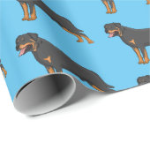 Rottweiler Hunde Cartoon Illustration Geschenkpapier (Rolleneckpunkt)