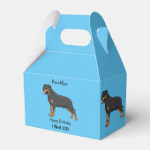 Rottweiler Hunde Cartoon Illustration Geschenkschachtel (Rückseite)