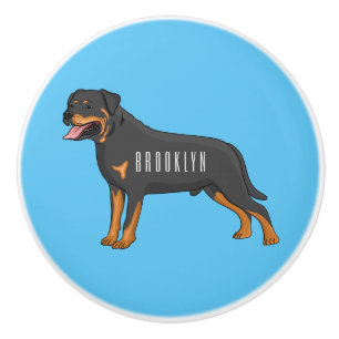 Rottweiler Hunde Cartoon Illustration Keramikknauf