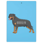 Rottweiler Hunde Cartoon Illustration Klemmbrett (Rückseite)