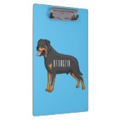 Rottweiler Hunde Cartoon Illustration Klemmbrett (Rechts)