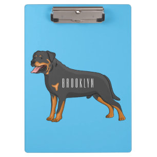 Rottweiler Hunde Cartoon Illustration Klemmbrett