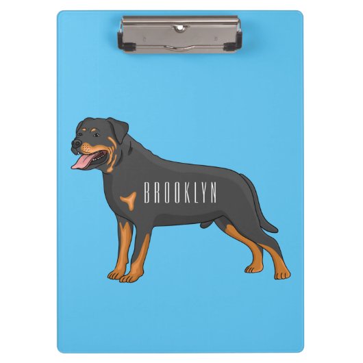 Rottweiler Hunde Cartoon Illustration Klemmbrett (Vorderseite)