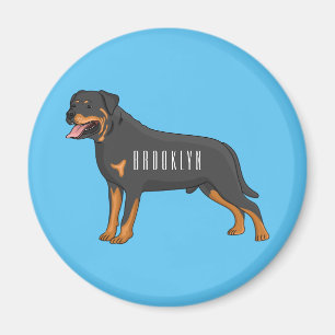 Rottweiler Hunde Cartoon Illustration Magnet