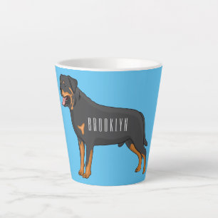 Rottweiler Hunde Cartoon Illustration Milchtasse