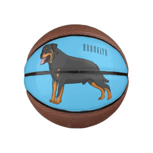 Rottweiler Hunde Cartoon Illustration Mini Basketball
