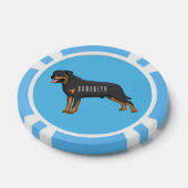Rottweiler Hunde Cartoon Illustration Pokerchips (Einzeln)