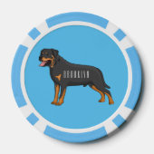 Rottweiler Hunde Cartoon Illustration Pokerchips (Rückseite)