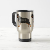 Rottweiler Hunde Cartoon Illustration Reisebecher (Vorderseite Links)