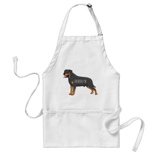 Rottweiler Hunde Cartoon Illustration Schürze (Vorne)