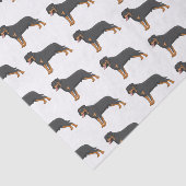 Rottweiler Hunde Cartoon Illustration Seidenpapier (Ausschnitt)