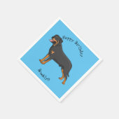Rottweiler Hunde Cartoon Illustration Serviette (Ecke)