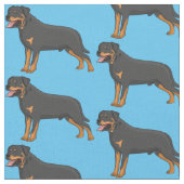 Rottweiler Hunde Cartoon Illustration Stoff (Nahaufnahme)