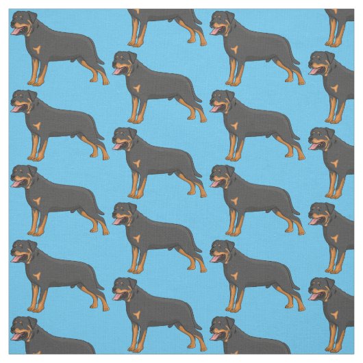 Rottweiler Hunde Cartoon Illustration Stoff (Muster)