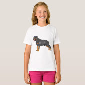 Rottweiler Hunde Cartoon Illustration T-Shirt (Vorne ganz)