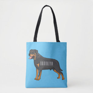 Rottweiler Hunde Cartoon Illustration Tasche