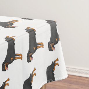 Rottweiler Hunde Cartoon Illustration Tischdecke