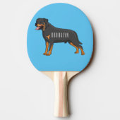 Rottweiler Hunde Cartoon Illustration Tischtennis Schläger (Rückseite)