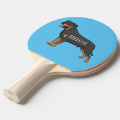Rottweiler Hunde Cartoon Illustration Tischtennis Schläger (Vorderseite)