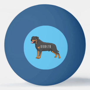 Rottweiler Hunde Cartoon Illustration Tischtennisball