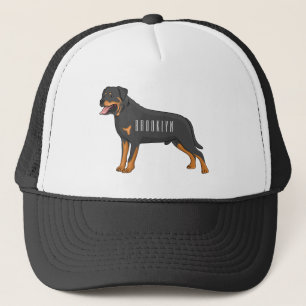 Rottweiler Hunde Cartoon Illustration Truckerkappe