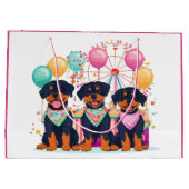 Rottweiler Hunde im Karneval Große Geschenktüte (Rückseite)