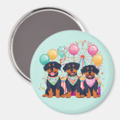 Rottweiler Hunde im Karneval Magnet (Vorderseite/Rückseite)