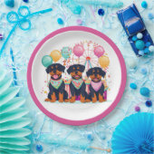 Rottweiler Hunde im Karneval Pappteller (Party)