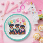 Rottweiler Hunde im Karneval Pappteller (Party)