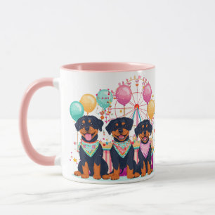 Rottweiler Hunde im Karneval Tasse